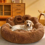 Cozy Round Claw-Shaped Velvet Plush Pet Bed for Cats and Dogs