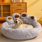 Cozy Round Claw-Shaped Velvet Plush Pet Bed for Cats and Dogs
