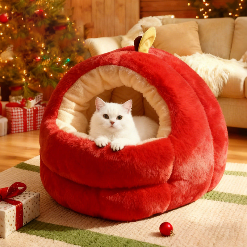 Modern Spherical Velvet Anti-Slip Dog and Cat Bed for Bedroom
