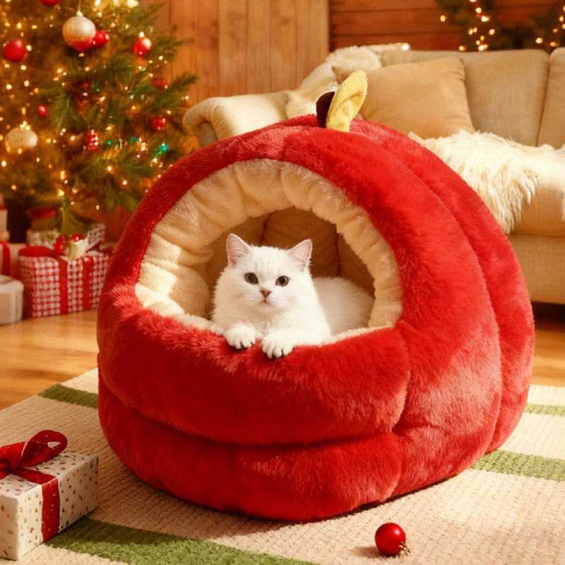 Modern Spherical Velvet Anti-Slip Dog and Cat Bed for Bedroom
