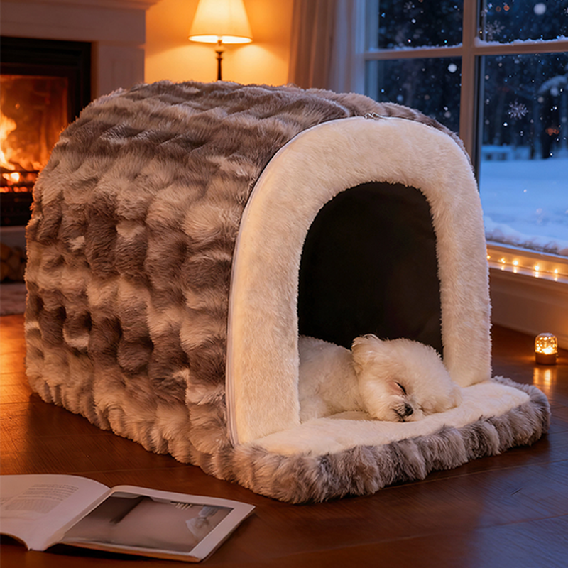 Stylish Minimalist Velvet Anti-Slip Cat and Dog Bed for Home