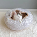Cozy Round Fleece Plush Pet Bed for Cats and Dogs - Colorful Design
