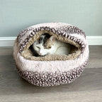 Cozy Round Fleece Plush Pet Bed for Cats and Dogs - Colorful Design