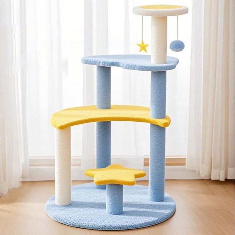 Modern 4-Tier Cat Tree with Star & Moon Design for Living Room