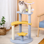 Modern 4-Tier Cat Tree with Star & Moon Design for Living Room