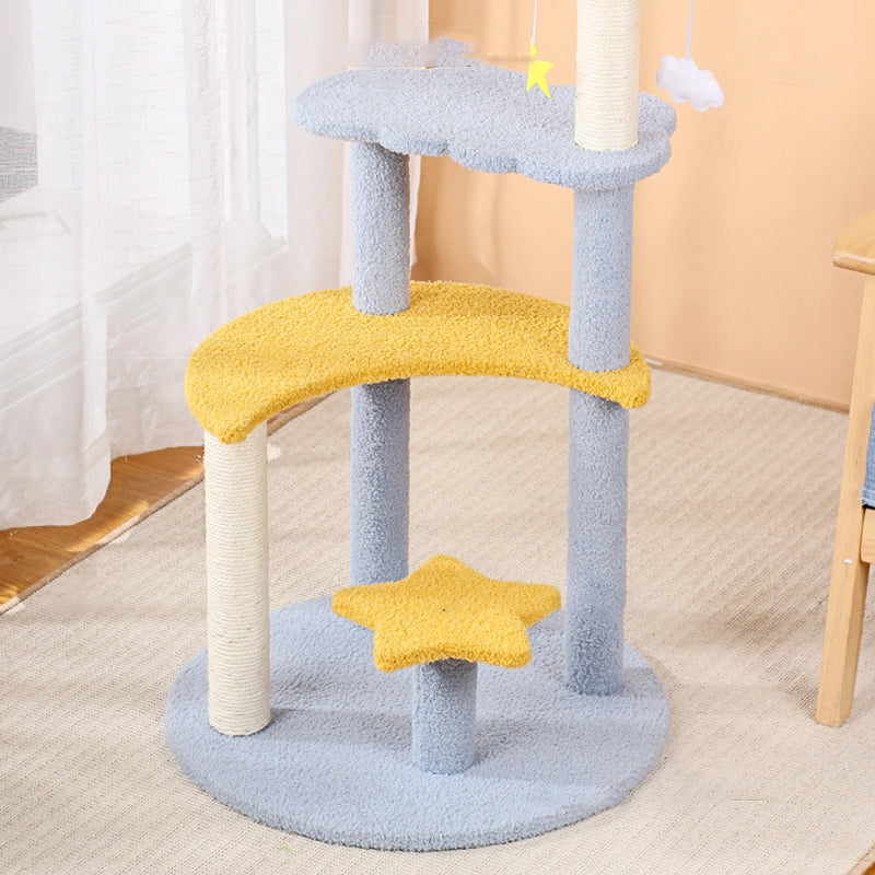 Modern 4-Tier Cat Tree with Star & Moon Design for Living Room