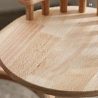 Scandinavian Round Rubberwood 4-Tier Cat Tree for Living Room