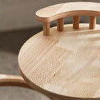 Scandinavian Round Rubberwood 4-Tier Cat Tree for Living Room