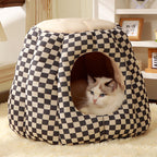 Nordic Pineapple Crystal Flannelette Washable Dog & Cat Bed 1-Hole