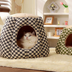 Nordic Pineapple Crystal Flannelette Washable Dog & Cat Bed 1-Hole